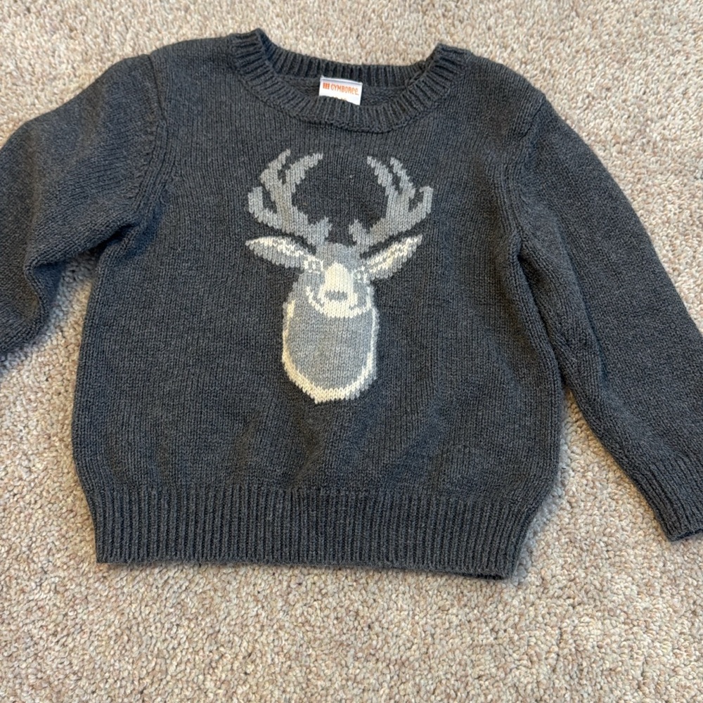 Gymboree Gray Sweater with Deer Design